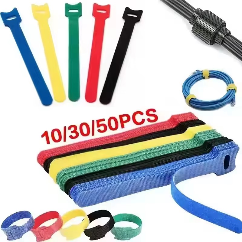 Cable Management Sleeve - 10/30/50 Stück USB-Kabel-Organizer, Kabelbinder, Kabelmanagement-Halter, wiederverwendbarer