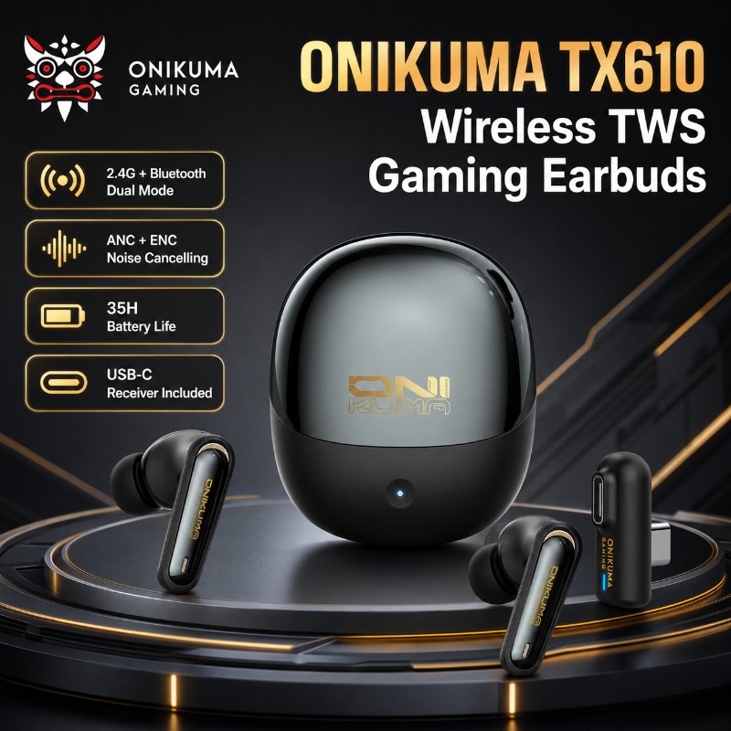 Pc Gaming Earphones - ONIKUMA TX610 Kabellose Gaming-Ohrhörer Dual-Modus 2,4GHz