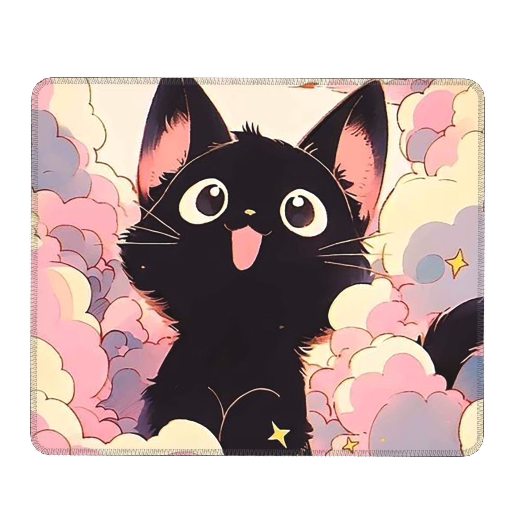 Pc Gaming Cloud - Romantische Illustration einer schwarzen Katze in