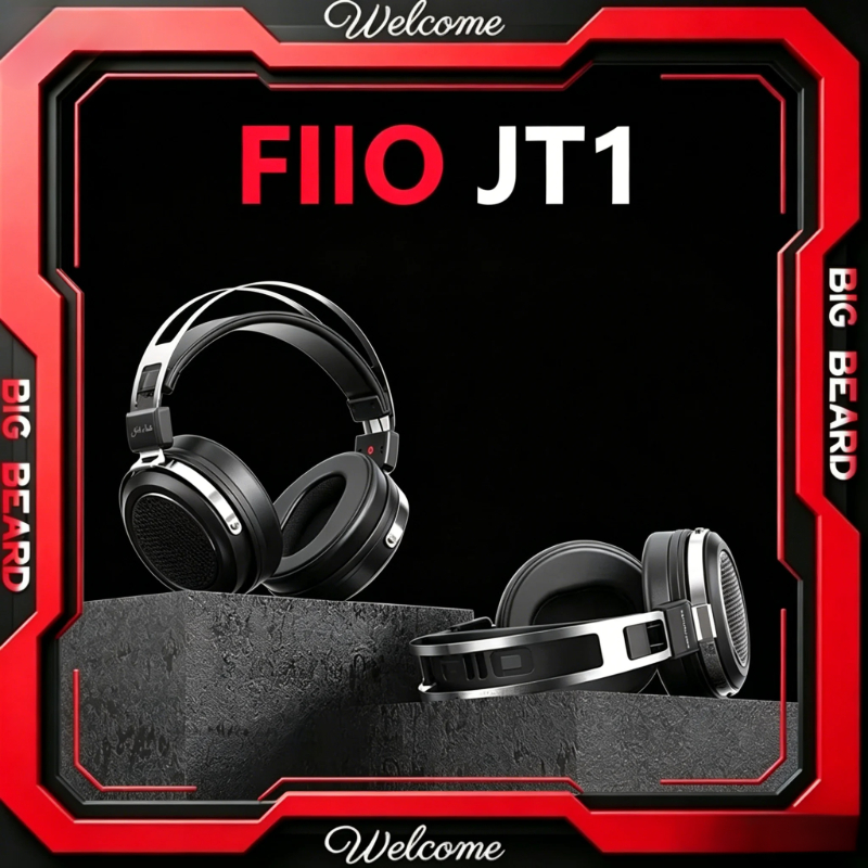 Pc Gaming Earphones - FiiO JT1 35-mm-Kabel-Studio-Kopfhörer mit Mikrofon, HiFi-Sound,