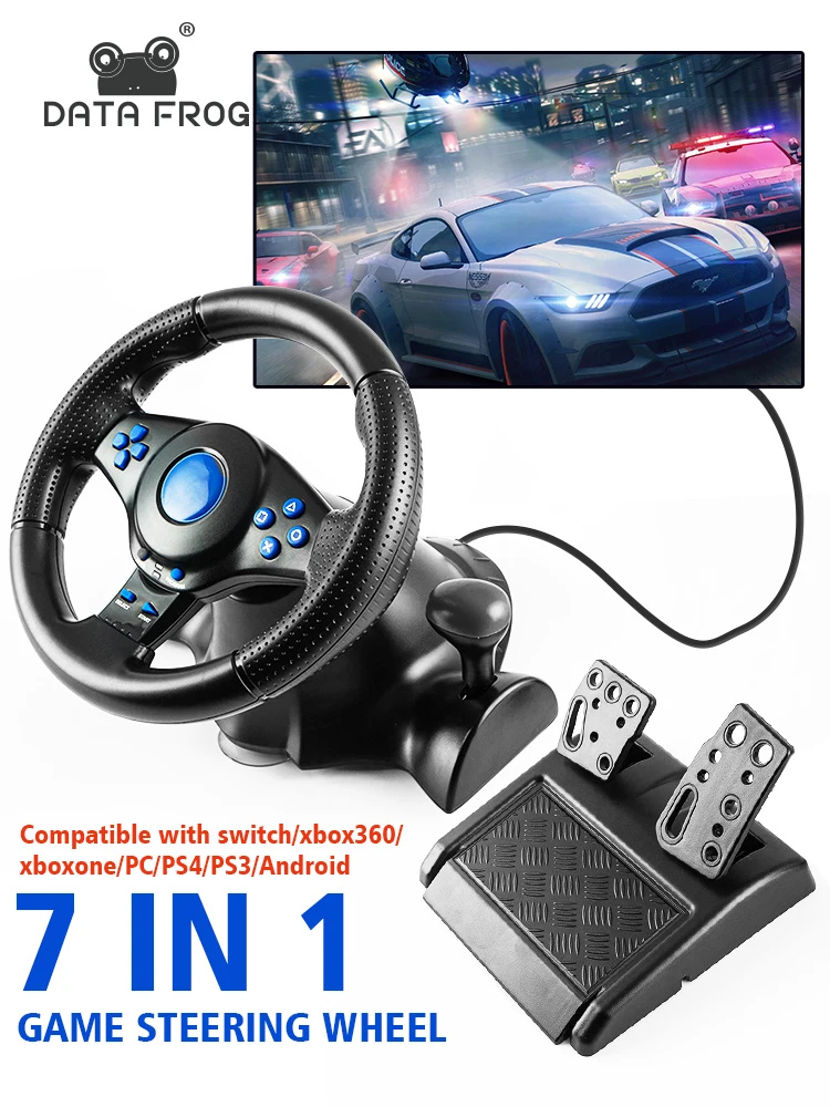 Pc Gaming Windows 7 - DATA FROG Rennlenkrad mit Vibrationsfeedback, Gaming-Sim-Rennlenkrad