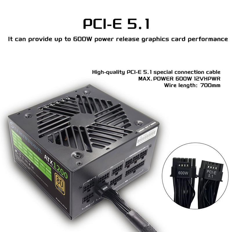 PCIE 5.0 1200 W PC-Netzteil Vo – Pc Gaming Watt Bewertung und Preis