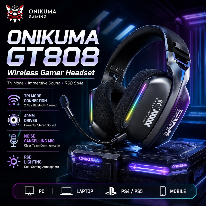 ONIKUMA GT808 Kabelloses Gamin – Pc Gaming Earphones Bewertung und Preis