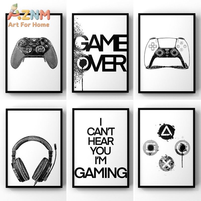 AZNM Schwarz-Weiß Gaming Leinw – Gaming Controller Bewertung und Preis