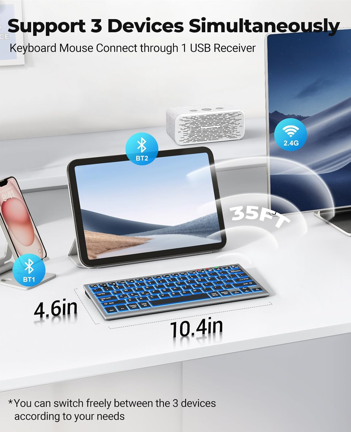 JOMAA Bluetooth-Funktastatur m – Pc Gaming Windows 7 Bewertung und Preis