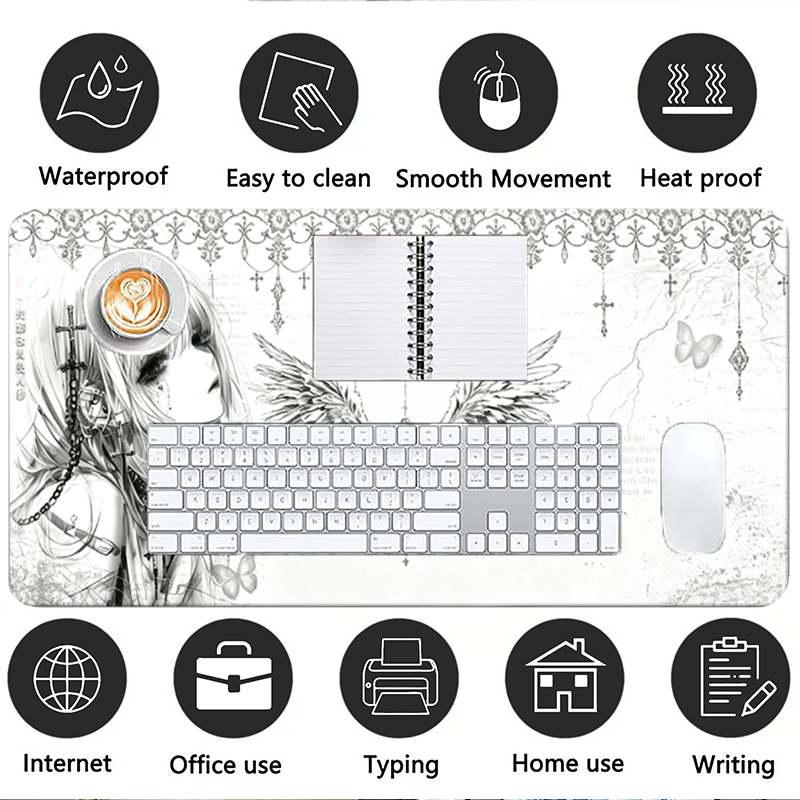 Leder-Mauspad Schwarz Weiß Ani – Pc Gaming Keyboard Bewertung und Preis
